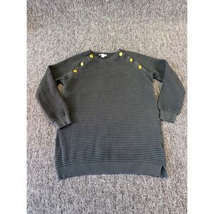 Seraphine Amalia Ripple Stitch Nursing Sweater Womens Medium Gray Knitted Ribbed